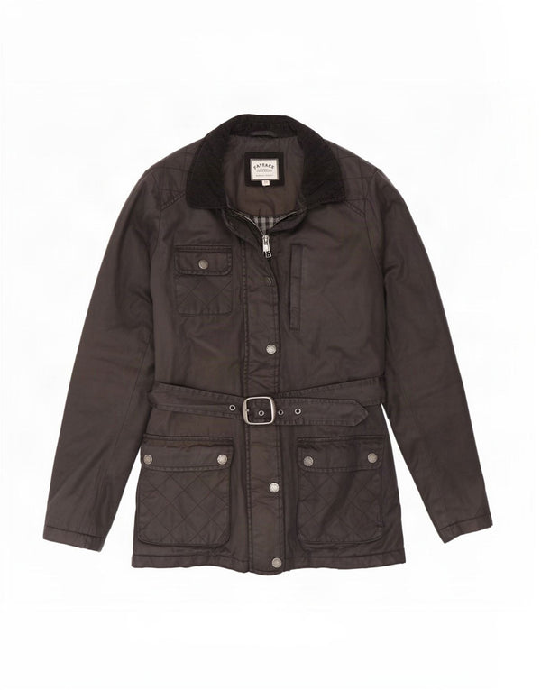Chaqueta de algodón encerado extragrande para mujer de Fat Face UK 10 Small Grey