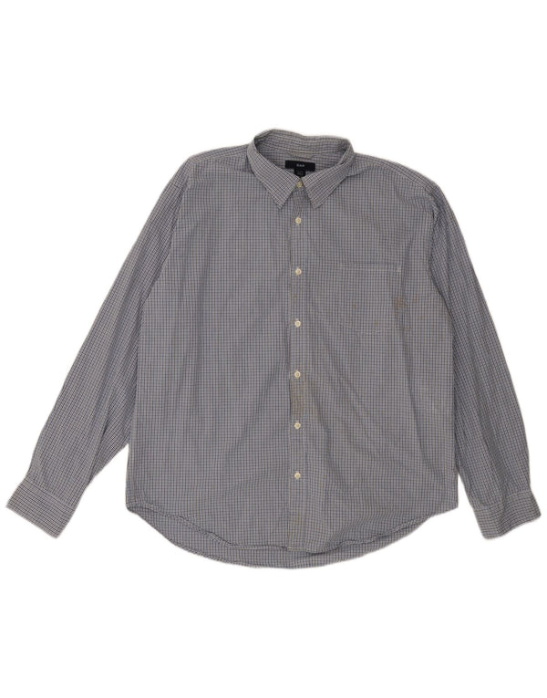 Gap Herrenhemd XL, blau kariert, Baumwolle