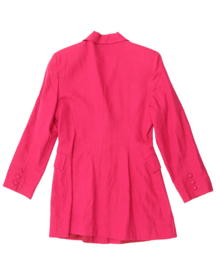 POP 84 Womens 3 Button 2 Piece Suit Small W24 L26 Pink Linen
