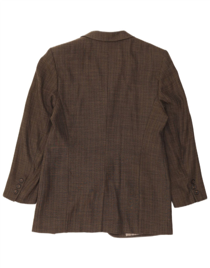 SERGIO CASSANI Womens Longline Blazer Jacket UK 14 Medium Brown