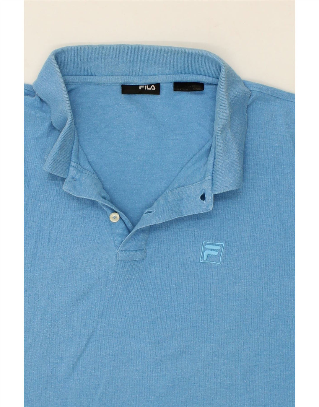 FILA Mens Polo Shirt Large Blue Cotton Vintage Fila and Second-Hand Fila from Messina Hembry 
