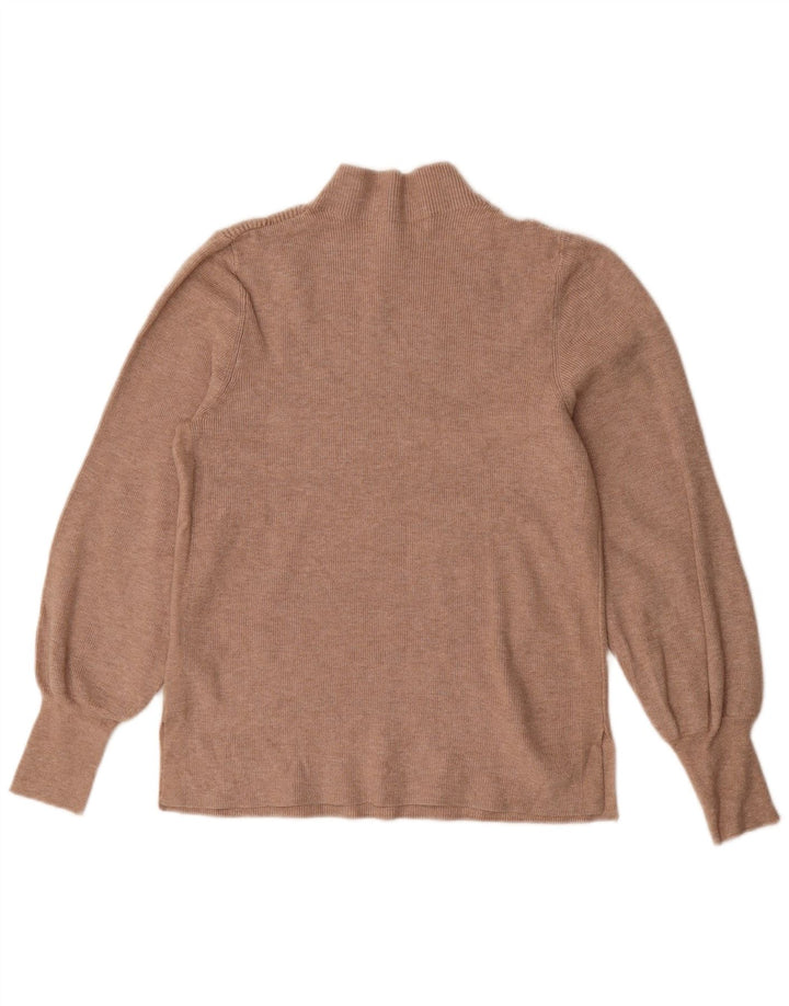 Marks & Spencer Womens Turtle Neck Jumper Sweater UK 14 Medium Brown