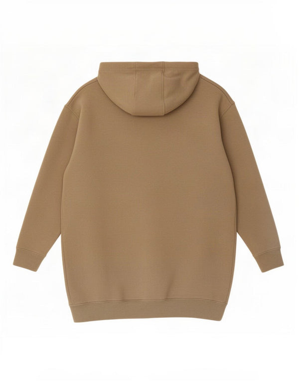 Nike Robe à capuche surdimensionnée graphique pour femme UK 14 Coton kaki moyen