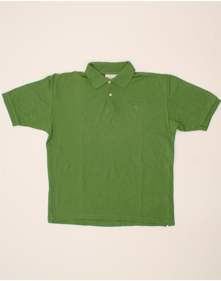 DIADORA Mens Polo Shirt IT 48 Medium Green Cotton Vintage Diadora and Second-Hand Diadora from Messina Hembry 