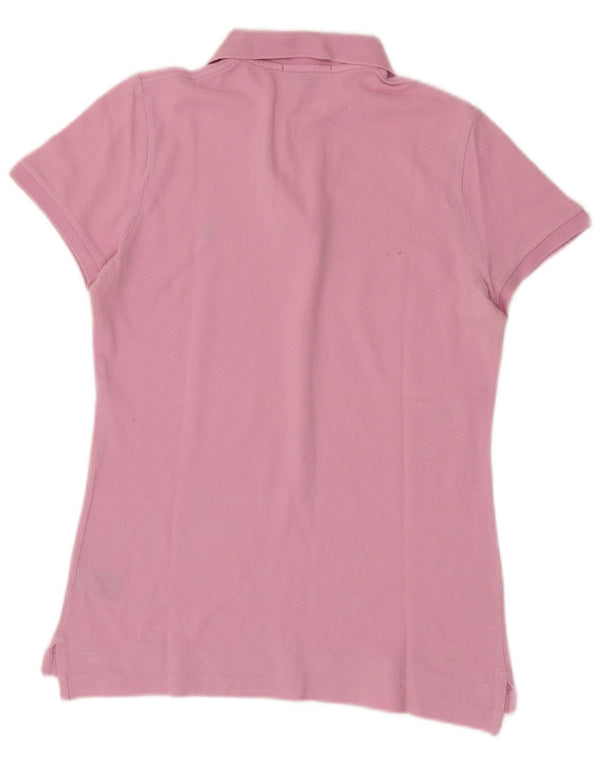 Polo skinny da donna Ralph Lauren UK 12 cotone rosa medio