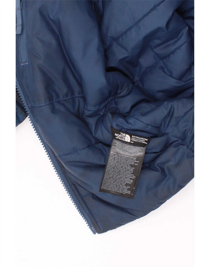 The North Face Boys Graphic Reversible Padded Jacket 7-8 Years Small Blue