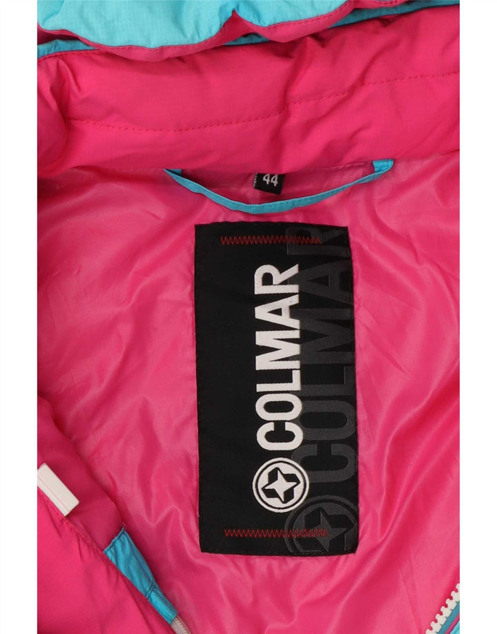 Colmar Womens Hooded Ski Jacket IT 44 Medium Blue Colourblock
