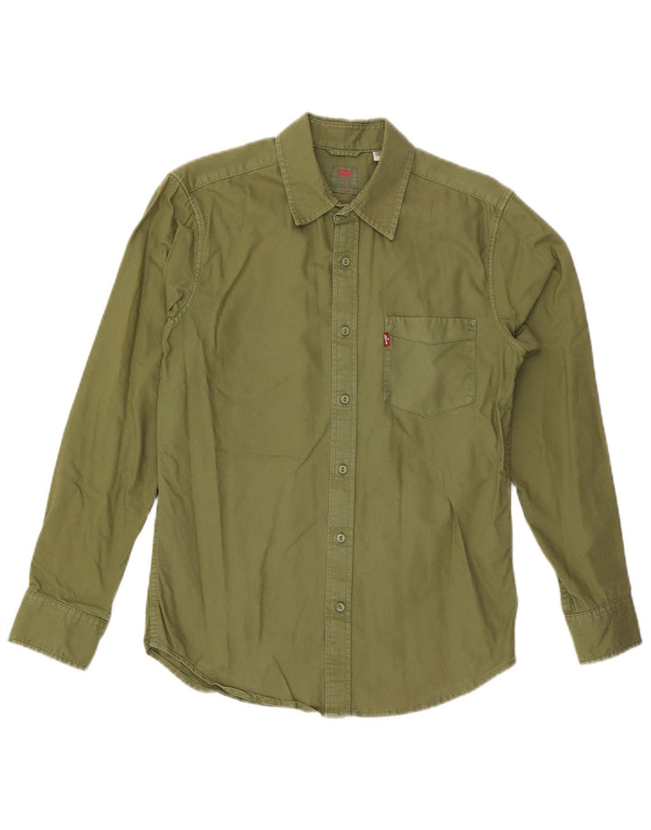 Levi's Mens Standard Shirt Small Khaki Cotton