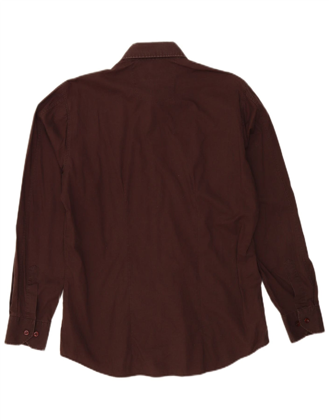 Hugo Boss Mens Shirt Medium Brown Cotton