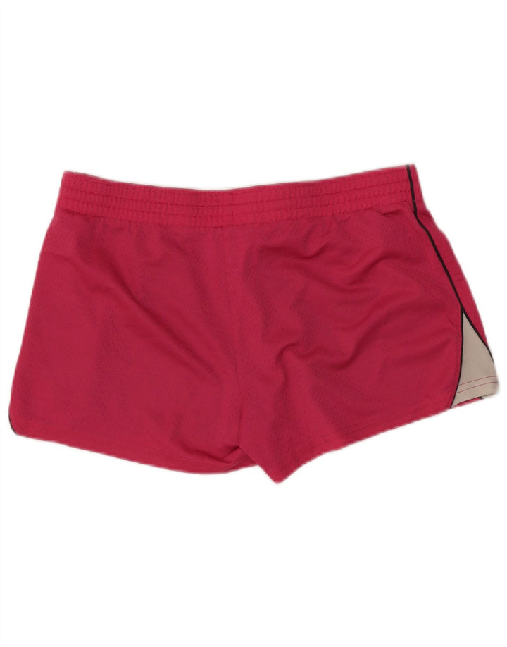 REEBOK sportsshorts til kvinder UK 14 Medium Pink Colourblock Polyester