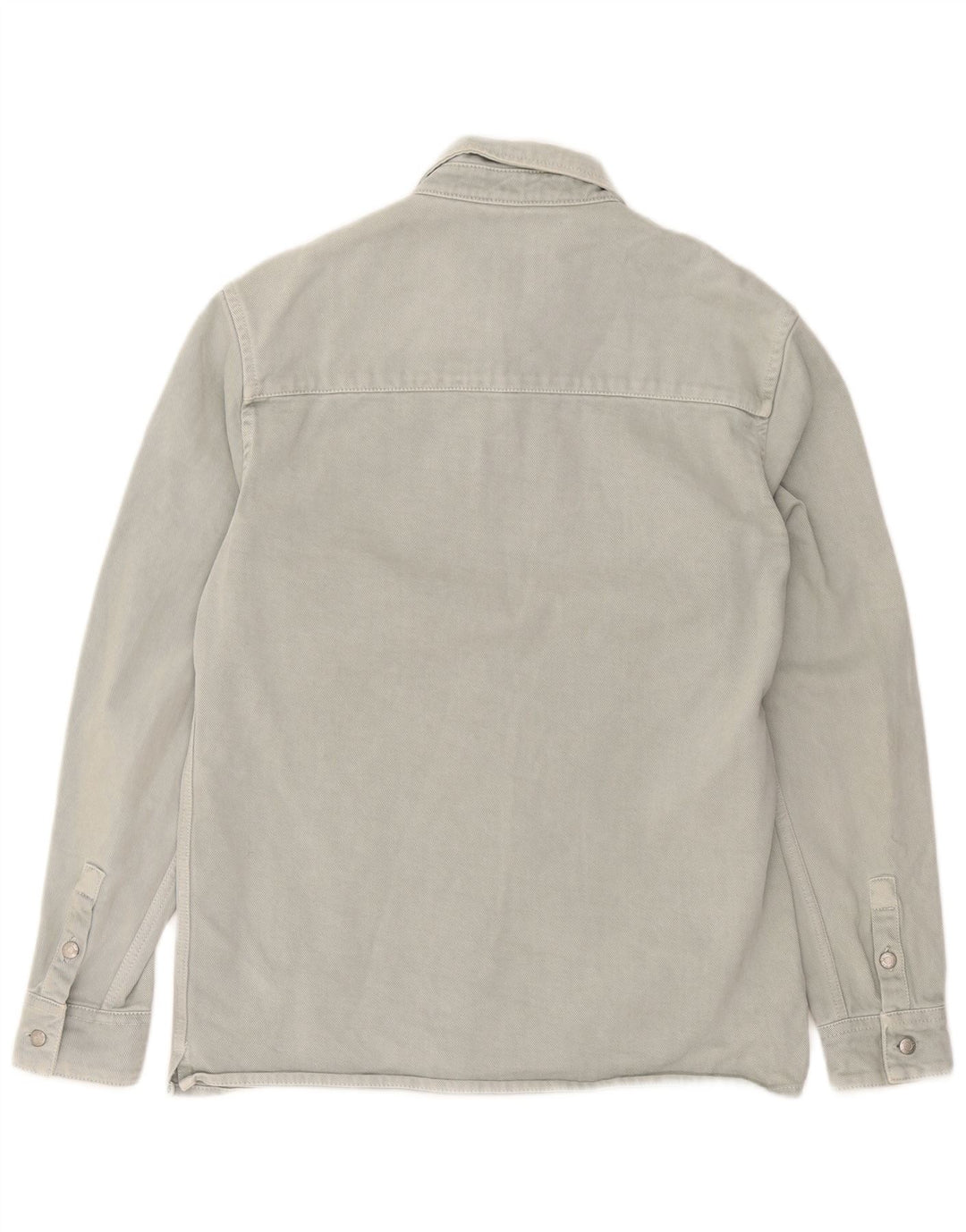 Zara Mens Relaxed Fit Denim Shirt Medium Grey Cotton