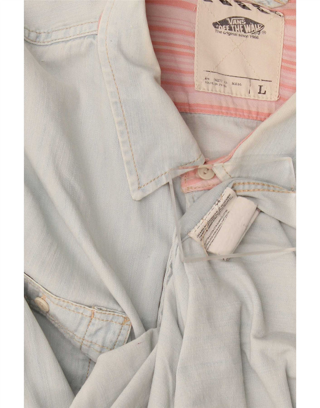 Camisa Vaquera Vans Hombre Grande Azul Algodón