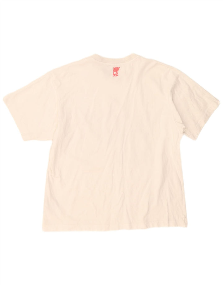 Adidas Mens Graphic T-Shirt Top Médio Algodão Branco