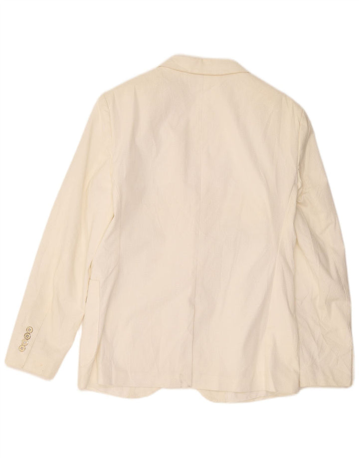 Zara Ανδρικό σακάκι blazer 2 κουμπιών UK 38 μεσαίο λευκό βαμβακερό