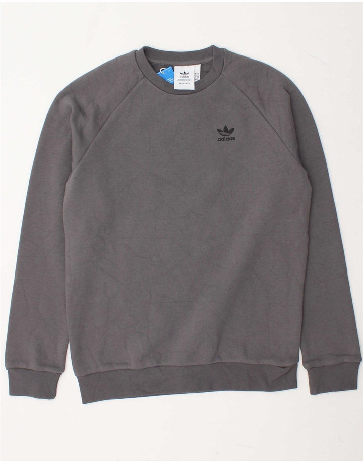 ADIDAS Mens Sweatshirt Jumper Small Grey Cotton