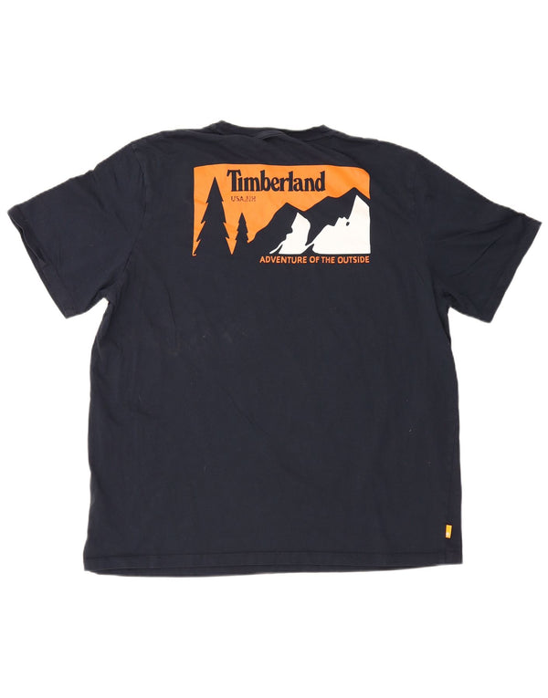 Timberland Herre Regular Fit grafisk T-shirt top 2XL marineblå bomuld
