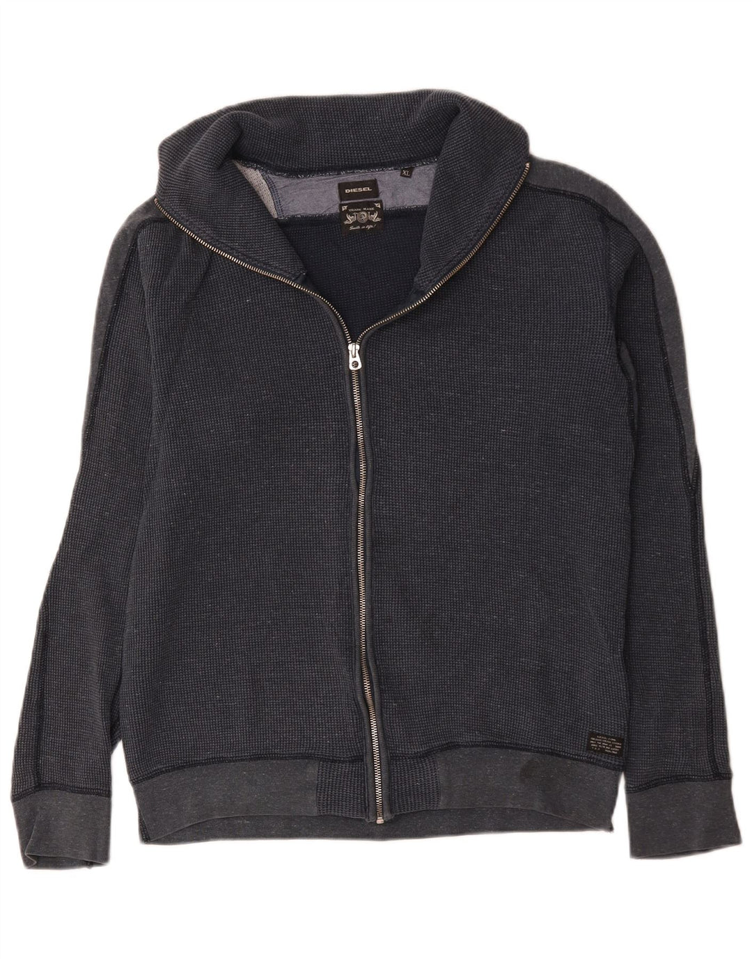 Diesel Mens Tracksuit Top Jacket XL Navy Blue Cotton