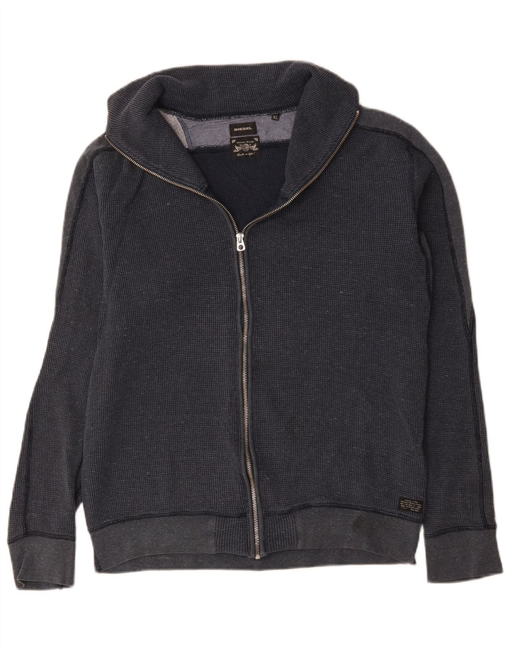 Diesel Mens Tracksuit Top Jacket XL Navy Blue Cotton