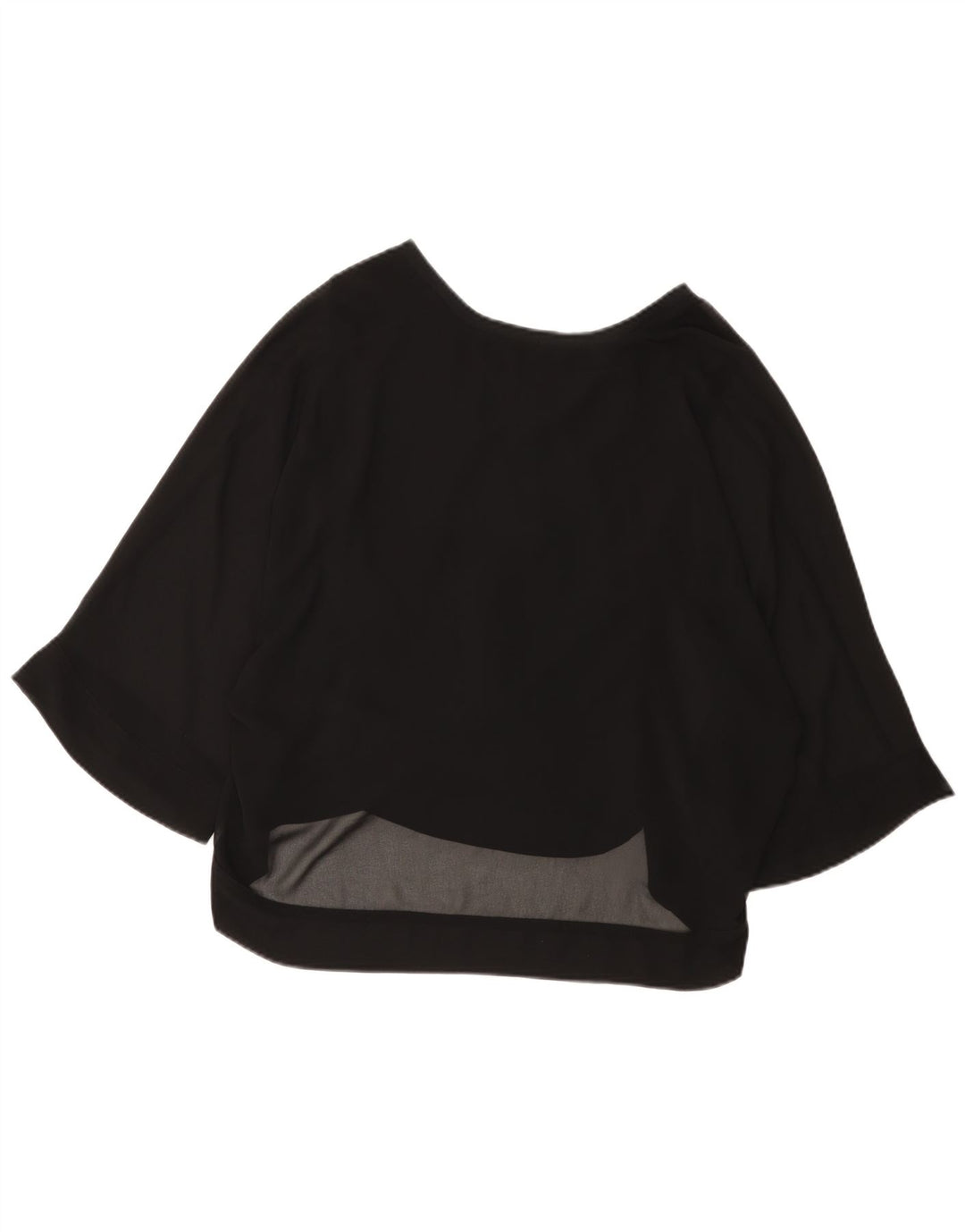 Zara Womens 3/4 Sleeve Blouse Top UK 12 Medium Black