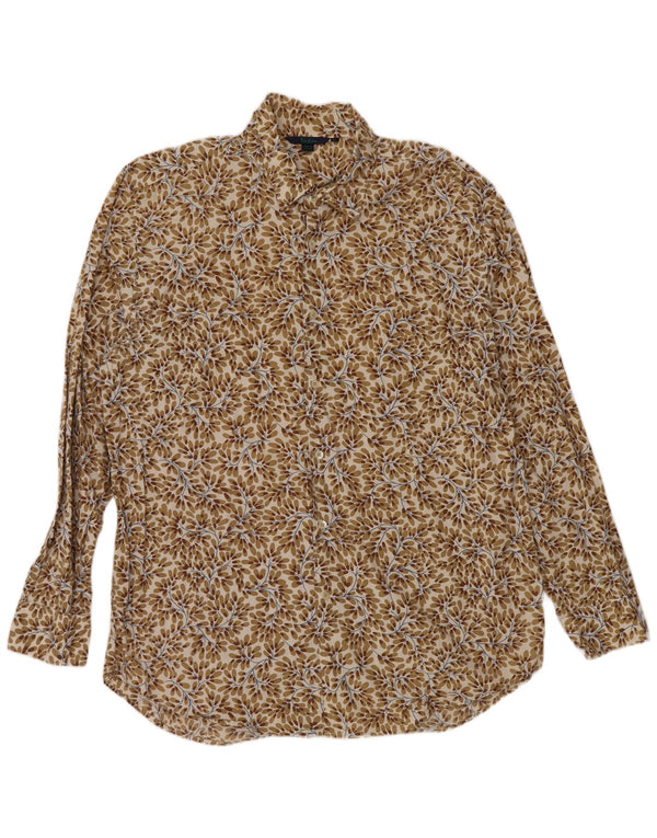 Boden Mens Shirt XL Brown Floral Cotton
