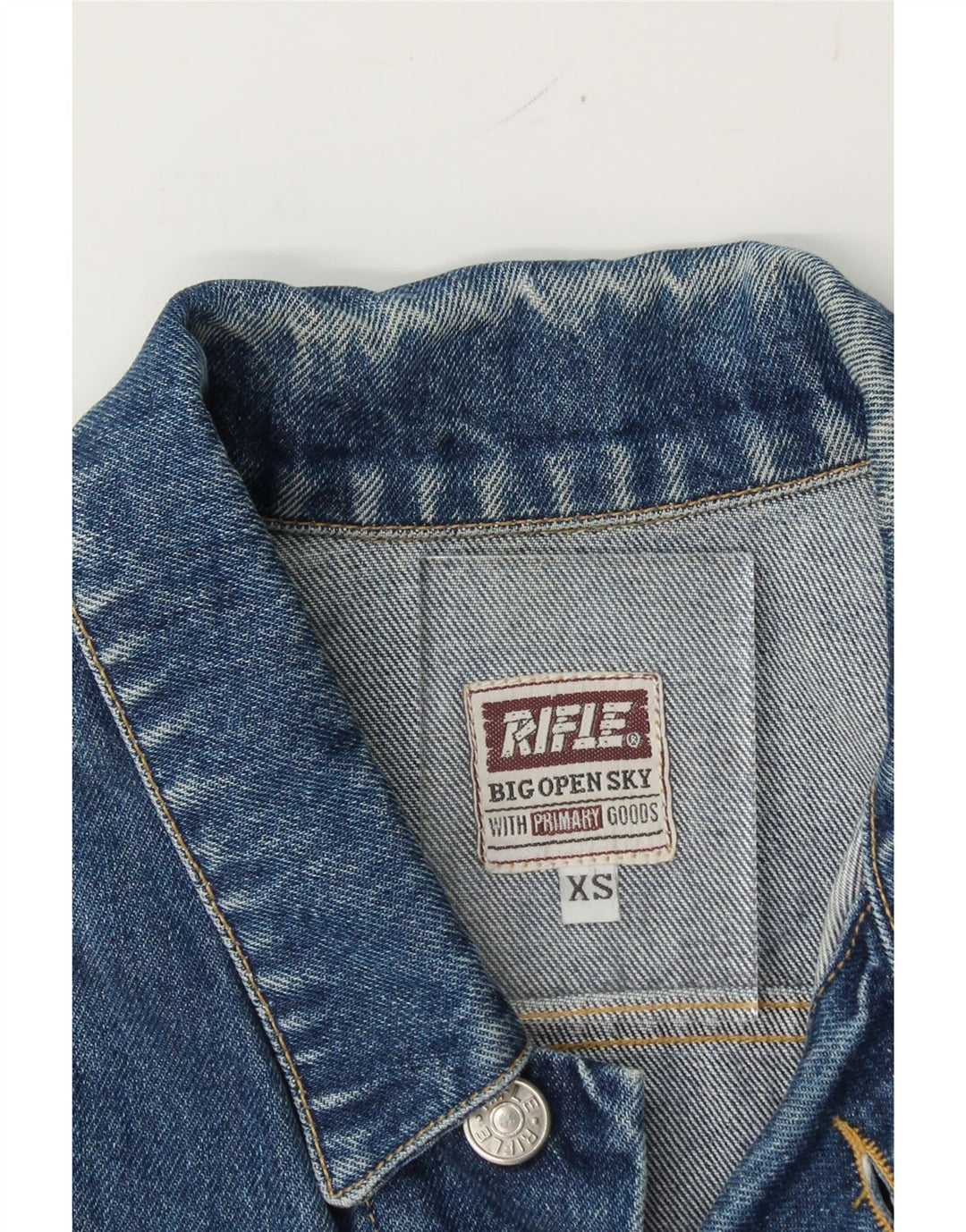 RIFLE Womens Crop Denim Jacket UK 6 XS Blue Vintage Rifle and Second-Hand Rifle from Messina Hembry 
