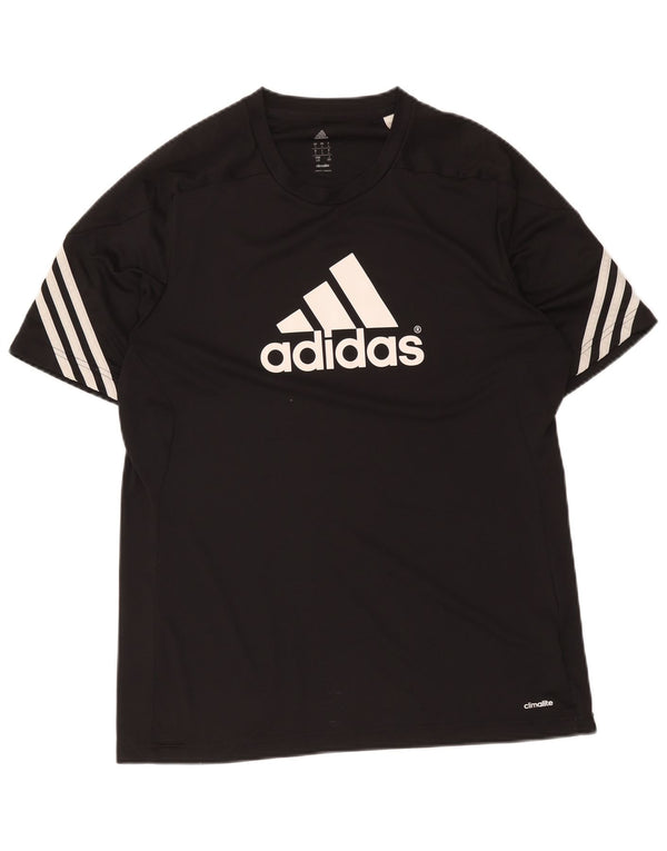 Adidas Mens Graphic T-Shirt Top Large Black Polyester Sports