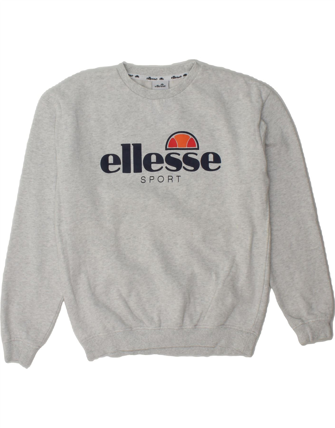ELLESSE Womens Graphic Sweatshirt Jumper UK  12 Medium Grey Cotton Vintage Ellesse and Second-Hand Ellesse from Messina Hembry 