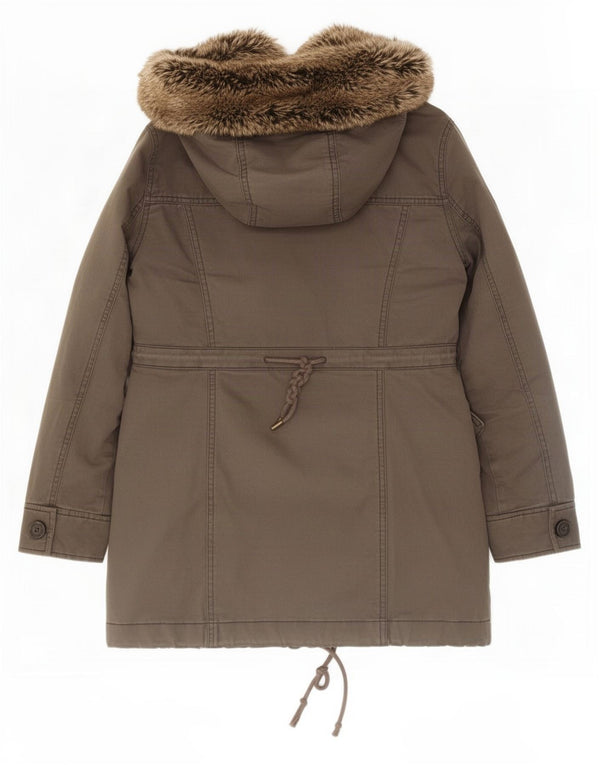 Abercrombie & Fitch Chaqueta Parka Sherpa con Capucha para Mujer UK 40 Small Gris