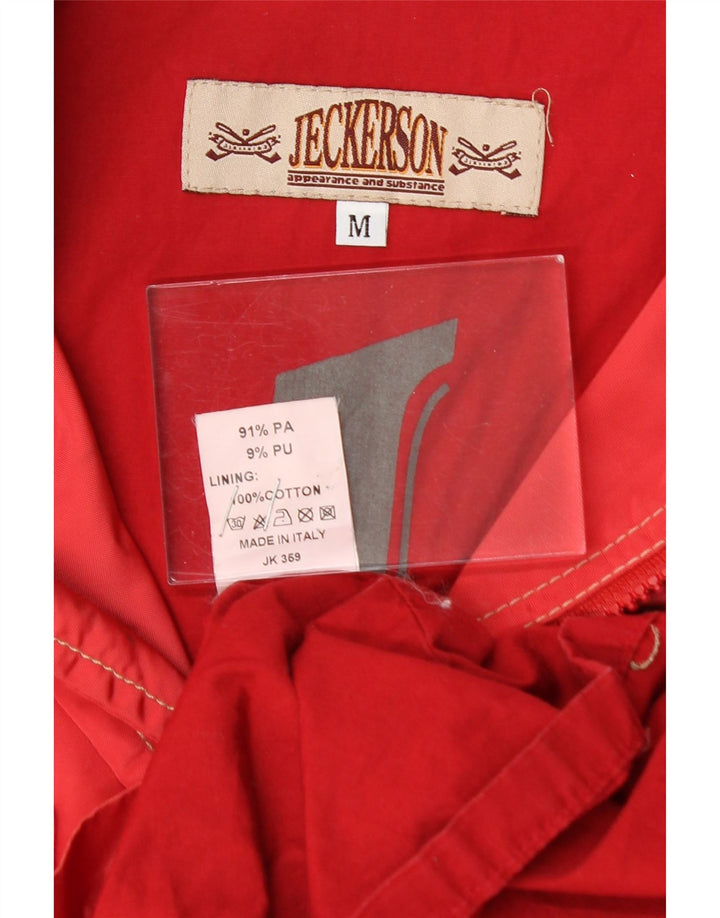 JECKERSON Mens Military Jacket UK 38 Medium Red Nylon Vintage Jeckerson and Second-Hand Jeckerson from Messina Hembry 