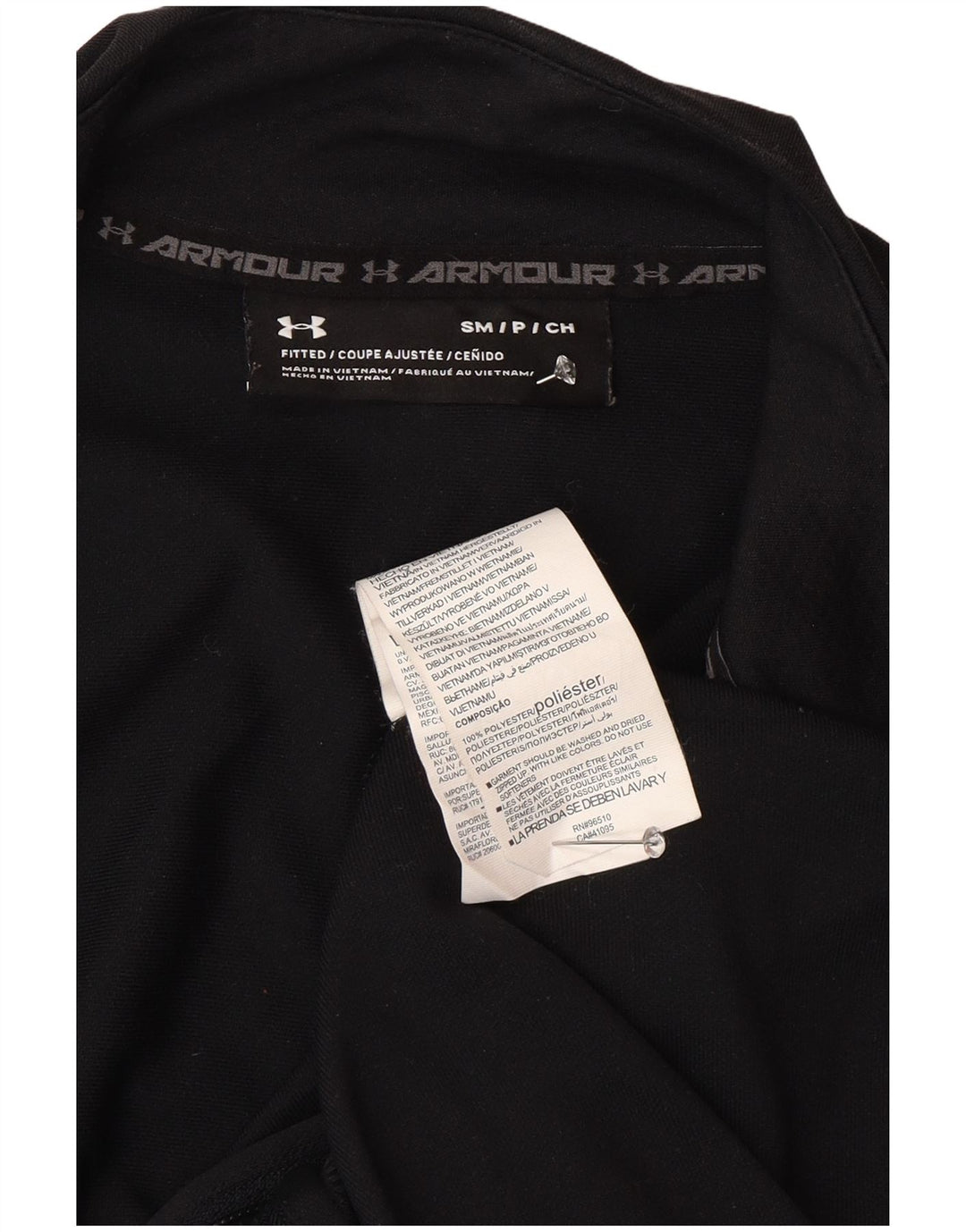 Under Armour Mens Fitted Graphic Tracksuit Top Jacket Small Black Polyester