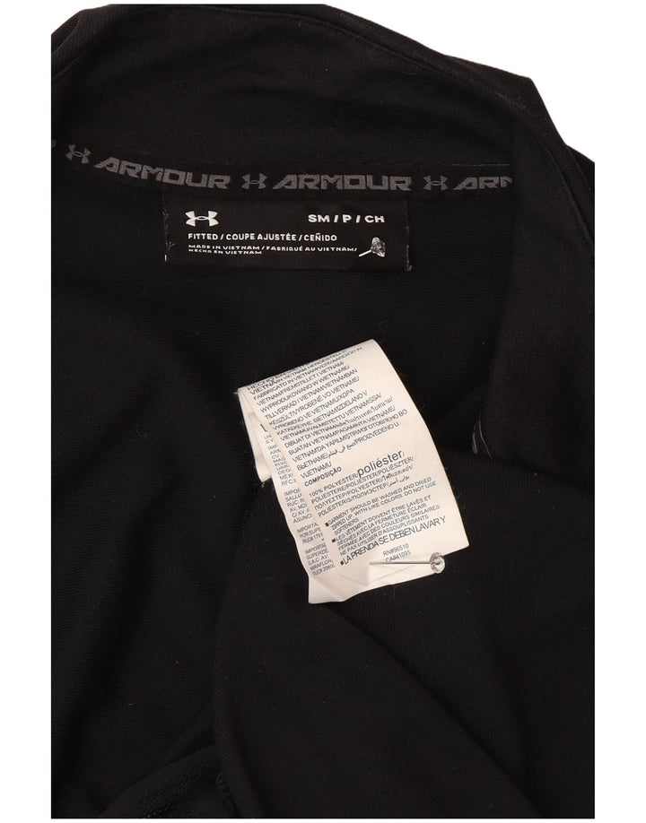 Under Armour Mens Fitted Graphic Tracksuit Top Jacket Small Black Polyester