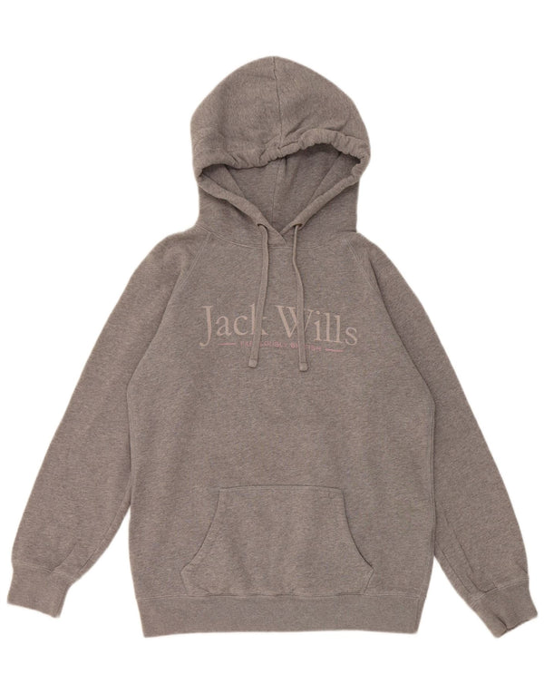 Jack Wills Jersey con capucha de gran tamaño para mujer con gráfico UK 8 Small Gris Algodón
