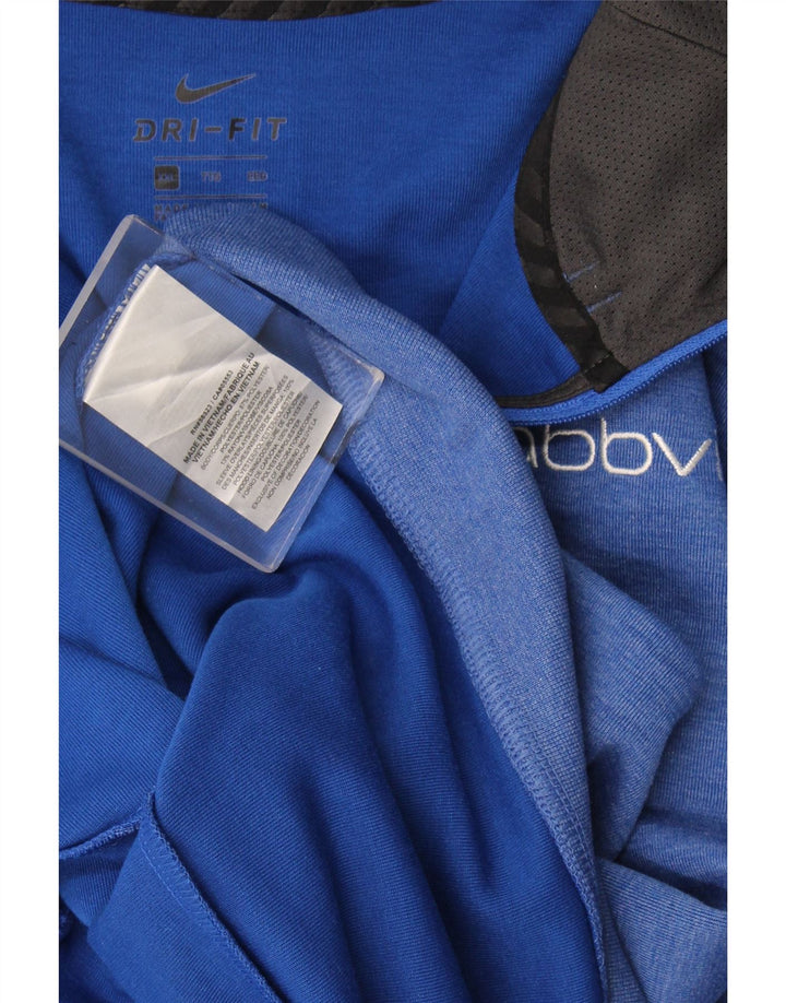Nike Mens Zip Hoodie Sweater 2XL Blue Colourblock Polyester