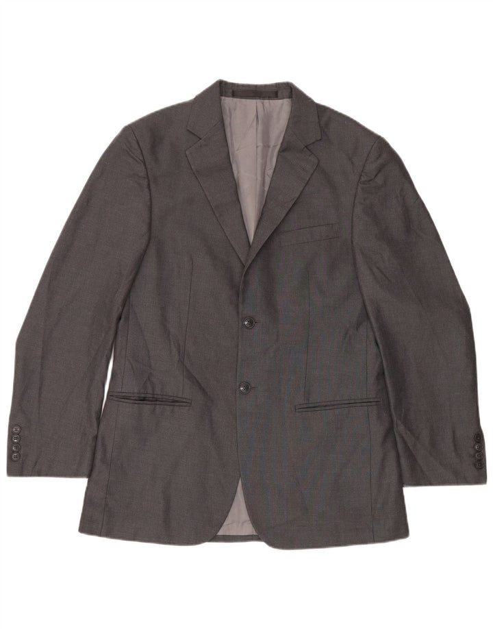 Marks & Spencer Herren-Blazer mit 2 Knöpfen, UK 38, Mittelgrau, Polyester