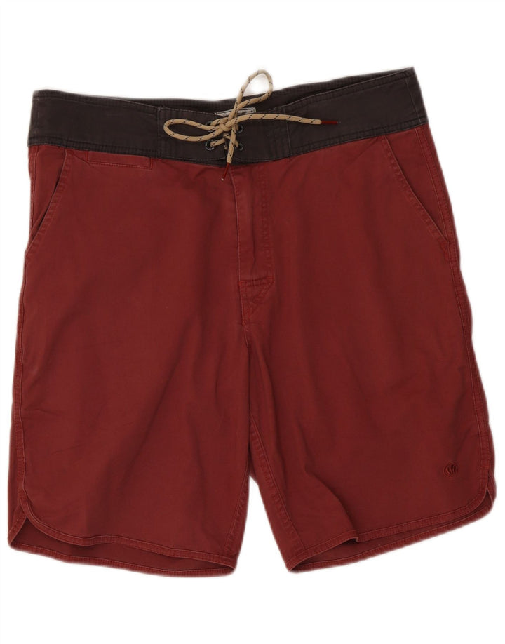 Fat Face Mens Swimming Shorts Medium Red Colourblock Cotton