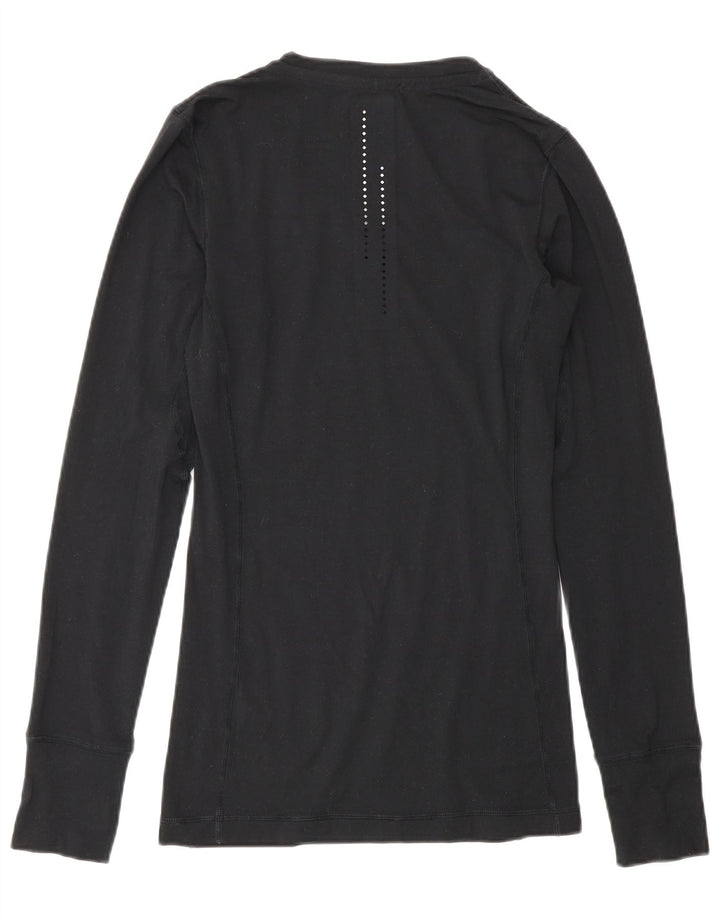 Nike Mens Dri Fit Graphic Top Long Sleeve XS Black Polyester