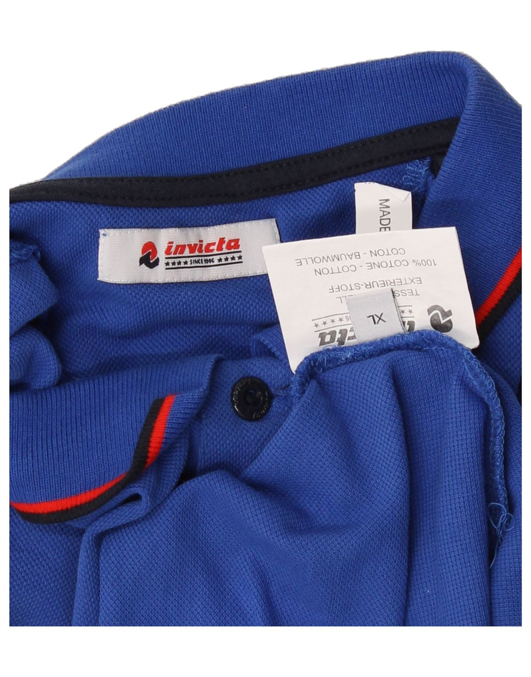 INVICTA Mens Polo Shirt XL Blue Cotton Vintage Invicta and Second-Hand Invicta from Messina Hembry 