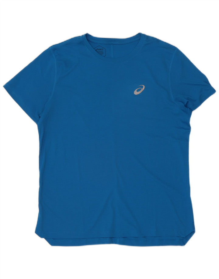 Asics Mens T-Shirt Top Medium Blue Polyester