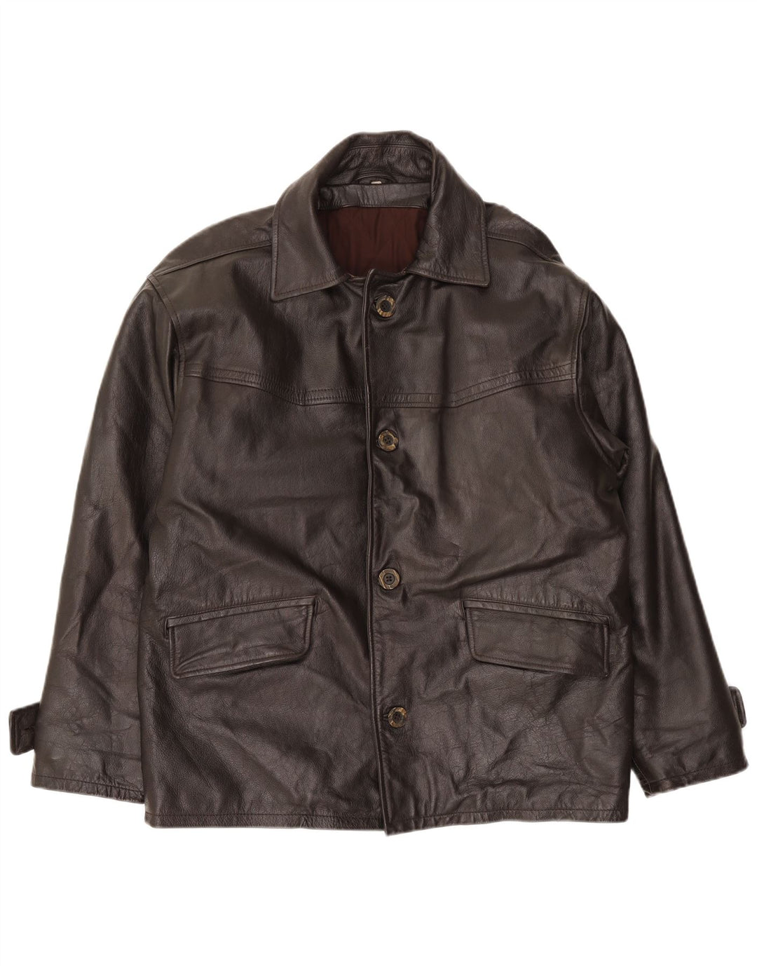 Vintage Mens Leather Jacket EU 52 XL Brown Leather