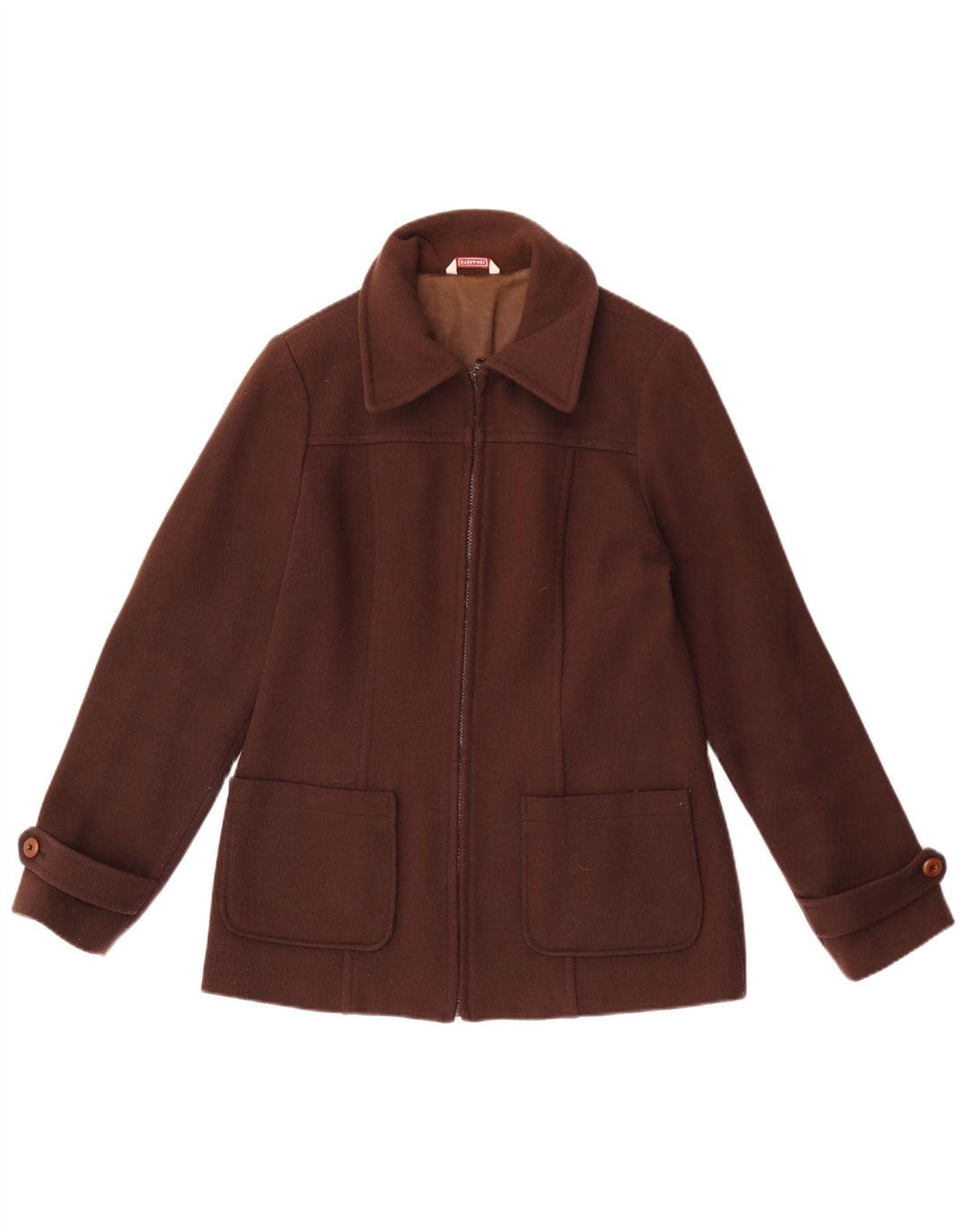 Stefanel Womens Bomber Jacket UK 16 Large Brown Wool