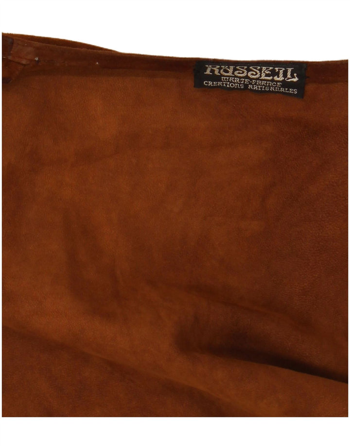 VINTAGE Chaqueta de ante para mujer Reino Unido 14 Marrón grande