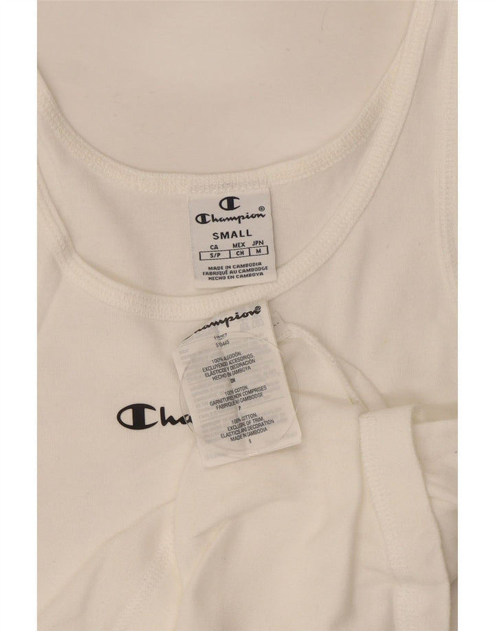 Champion Womens Vest Top UK 8 Small White Cotton