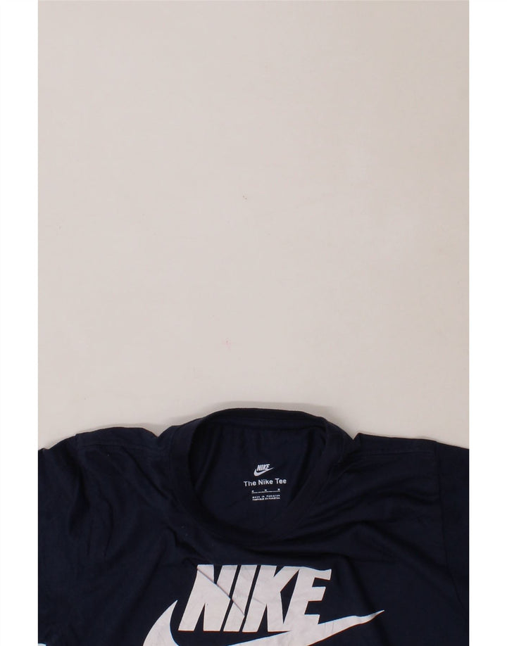 NIKE Mens Graphic T-Shirt Top Medium Navy Blue Cotton Vintage Nike and Second-Hand Nike from Messina Hembry 