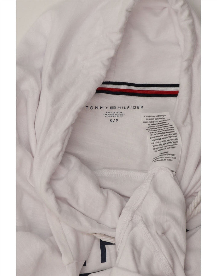 TOMMY HILFIGER Womens Oversized Graphic Top Long Sleeve UK 10 Small White
