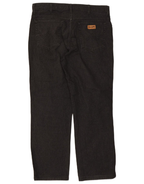 Wrangler Herre Texas Stretch Straight Jeans W36 L28 Sort Bomuld