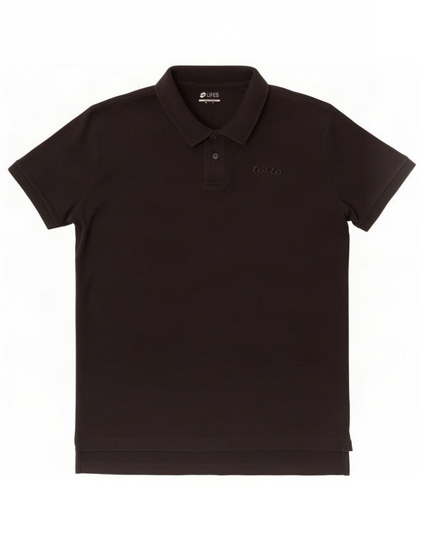 Polo da uomo Lotto Life Large in cotone nero