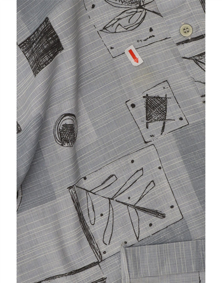 VINTAGE Mens Short Sleeve Shirt XL Blue Patchwork Cotton Vintage Vintage and Second-Hand Vintage from Messina Hembry 