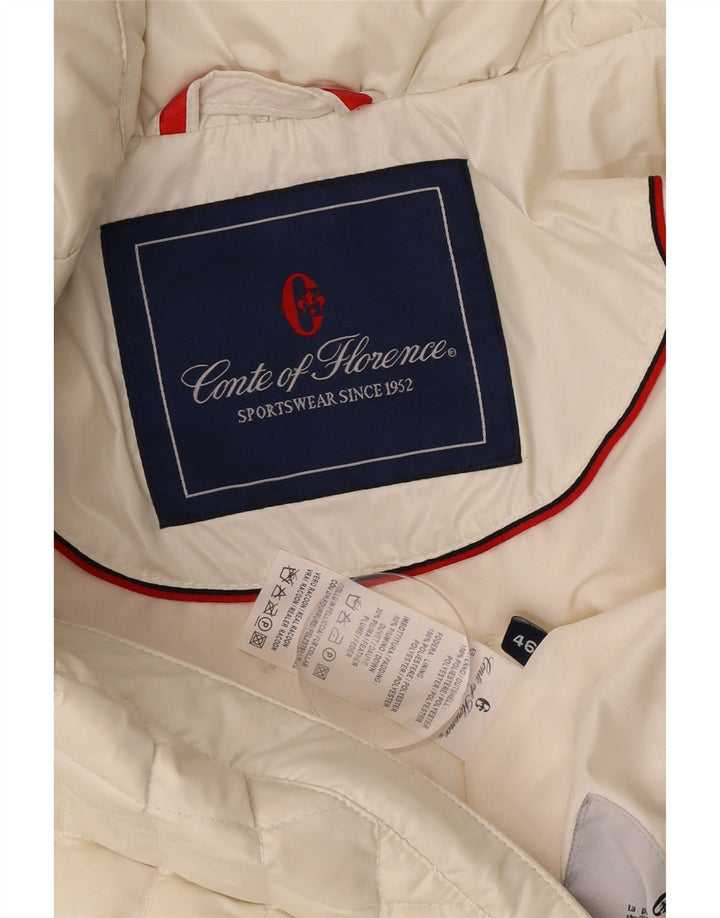Conte of Florence quiltet polstret jakke til kvinder IT 46 Stor hvid polyester