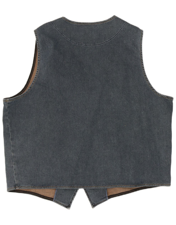 JP 1880 Męska kamizelka dżinsowa 4XL niebieska bawełna