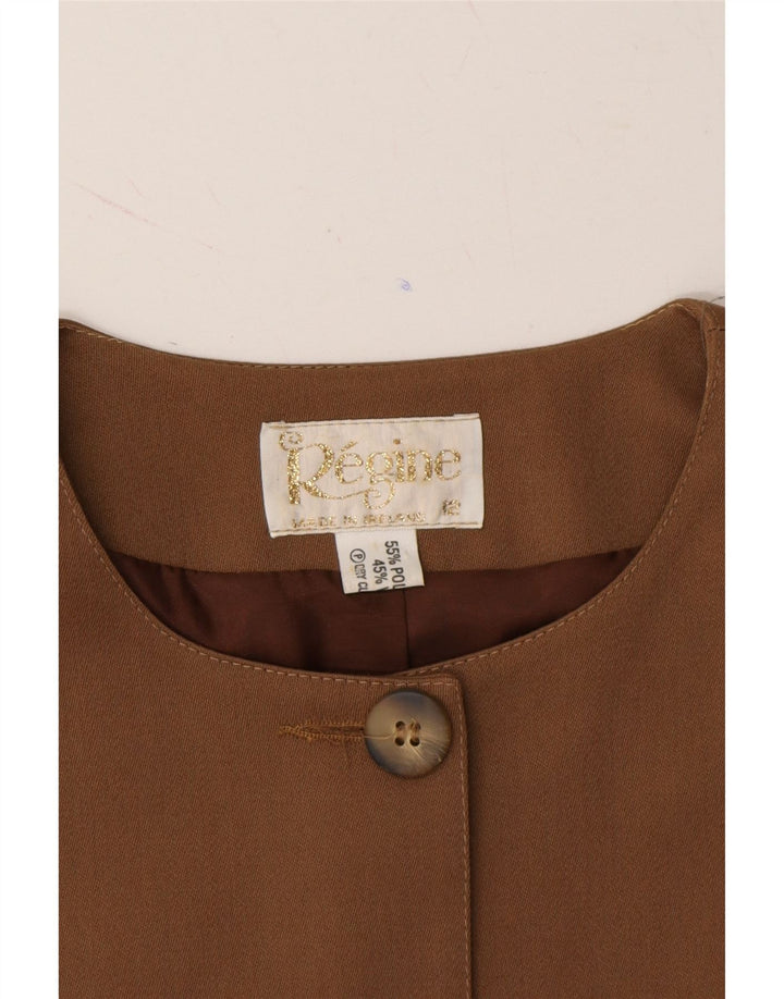 REGINE Womens Overcoat UK 12 Medium Brown Polyester Vintage Regine and Second-Hand Regine from Messina Hembry 